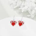 wholesale 925 Sterling Silver Heart-Shaped Football Sport Ball Dangle Earrings for Women-0-4