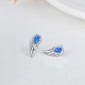 wholesale 925 Sterling Silver Blue Fire Opal Winged Stud Earrings for Women-0-2