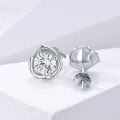 wholesale 925 Sterling Silver 14k White Gold Plated Round Cut Moissanite Stud Earrings (6x5 mm)-0-1