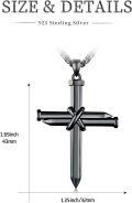 wholesale Black  Nail Design Cross Pendant Necklace for Men & Women-0-5