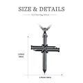 wholesale Black  Nail Design Cross Pendant Necklace for Men & Women-0-5