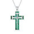 wholesale 925 Sterling Silver Cross Pendant With Nail Details On Chain Necklace-0-4
