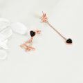 wholesale 925 Sterling Silver Butterfly & Heart Black Onyx Drop Earrings Gift for Her-0-4
