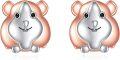 wholesale 925 Sterling Silver Hamster Animal Stud Earrings Hoop  for Her-0-0