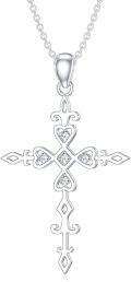 wholesale 925 Sterling Silver Heart-Shaped Pendant with Cubic Zirconia and Fleur-de-Lis Design Necklaces for Women-0-0