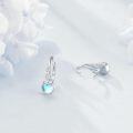 wholesale S925 Sterling Silver Moonstone Floral Leverback Earrings for Women, Hypoallergenic Gift-0-4
