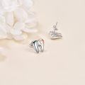 wholesale 925 Sterling Silver Heart Tooth Stud Earrings - Dental Jewelry for Women & Girls-0-2