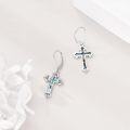 wholesale 925 Sterling Silver Cross Drop Earrings with Abalone Shell Inlay and Leverbacks for Women-0-2