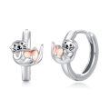 wholesale 925 Sterling Silver Heart-Shaped Sea Lion Stud Hoop Earrings-0-0
