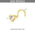 wholesale 14k Gold Heart Stud Earring Wholesale With Clear Gemstone-0-4