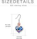 wholesale  Sterling Silver Crystal Mom Earrings Rose Flower Love Heart Dangle Drop Hook -0-35