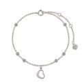 wholesale 14k White Gold Heart Charm Bracelet Wholesale With Beads And Adjustable Chain-0-0