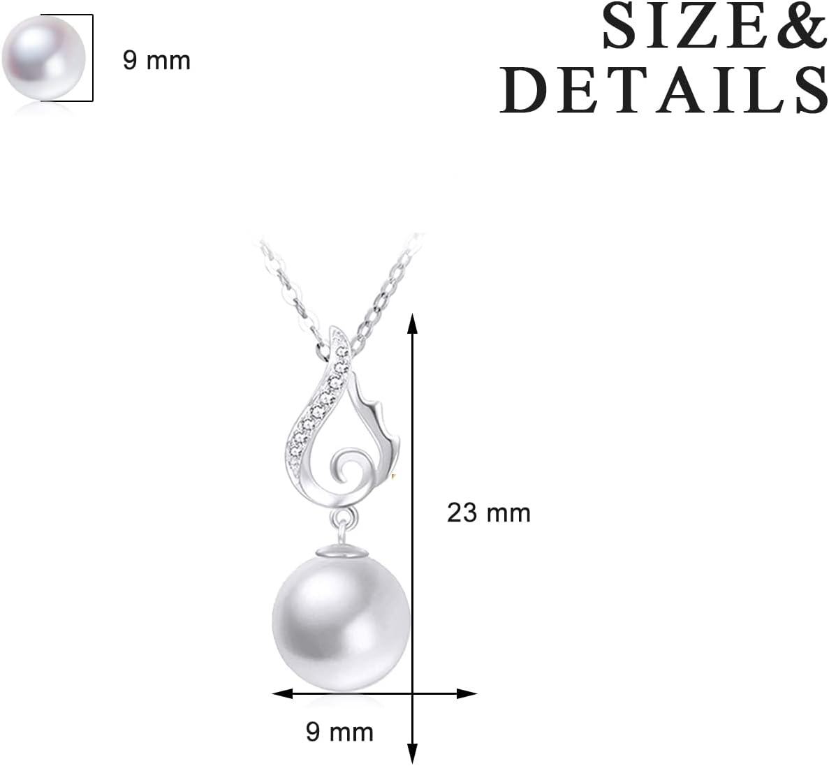 14K Gold Pearl Wing Pendant Necklace 18 -0-3