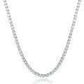 wholesale 925 Sterling Silver Green Cubic Zirconia Tennis Chain Necklace For Women-0-3