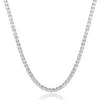 wholesale 925 Sterling Silver Green Zircon Necklace Wholesale With Clasp-3mm-16 inch-cubic zirconia tennis necklace-White