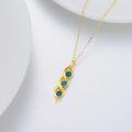 wholesale 14K Gold Turquoise Stone Infinity Pendant Necklace for Women - Length: Adjustable (17-23 inches)-0-4