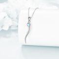 wholesale 925 Sterling Silver Moonstone Italian Horn Pendant Necklace for Women Luck Charm s-0-3