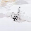 wholesale 925 Sterling Silver & CZ Dog Paw Print Charm for Bracelet - Hypoallergenic Gift for Her, Mom, Wife - Valentine's, Mother's Day, Christmas-0-1
