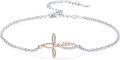 wholesale 925 Sterling Silver Infinity Faith Cross Angel Wing Ankle Bracelet - Religious s for Women-0-0