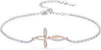 wholesale 925 Sterling Silver Infinity Faith Cross Angel Wing Ankle Bracelet - Religious s for Women-fashion