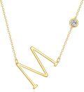 wholesale 14K Gold Moissanite Initial Pendant Necklace for Women-0-0