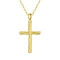 wholesale 14K Gold Cross Pendant Necklace with Chain - 19mm for Women s-0-0