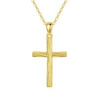 wholesale 14K Gold Cross Pendant Necklace with Chain - 19mm for Women s-Twist Cross