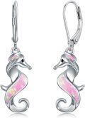 wholesale Sterling Silver Opal Seahorse Drop Dangle Earrings Ocean Beach Jewelry Gifts-0-7