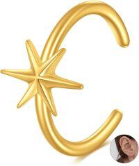 wholesale Gold Star Shaped No-Piercing Ear Wrap Hoop Earring  for Women-Star