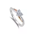 TOUPOP Sterling Silver Moissanite Heart Engagement Wedding Rings-0-0