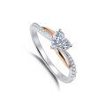 TOUPOP Sterling Silver Moissanite Heart Engagement Wedding Rings-0-0
