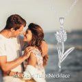 TOUPOP 14K Gold Diamond Tulip Pendant Necklace for Women-0-1