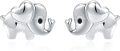 wholesale 925 Sterling Silver Heart-Shaped Elephant Stud Earrings - Hypoallergenic Jewelry for Sensitive Skin (Christmas Gift)-0-0