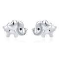 wholesale 925 Sterling Silver Heart-Shaped Elephant Stud Earrings - Hypoallergenic Jewelry for Sensitive Skin (Christmas Gift)-0-0
