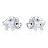 wholesale 925 Sterling Silver Heart-Shaped Elephant Stud Earrings - Hypoallergenic Jewelry for Sensitive Skin (Christmas Gift)-01-Elephant Stud(silver)