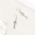 wholesale 925 Sterling Silver Blue Moonstone Leaf CZ Dangle Earrings for Women Gifts-0-3
