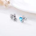 wholesale 925 Sterling Silver Koala Bear Heart Crystal Stud Earrings - Hypoallergenic Gift for Women-0-4