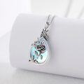 wholesale 925 Sterling Silver Moonstone Urn Necklace with Daisy Rose Tree Teardrop Pendant - Cremation Jewelry Memorial Keepsake-0-1