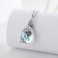 wholesale 925 Sterling Silver Moonstone Rose Pendant Necklace-0-1
