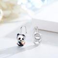 wholesale 925 Sterling Silver Panda Heart Huggie Hoop Earrings for Women - Adorable Animal Ear Cuff  Ideas-0-1