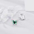 wholesale 925 Sterling Silver Butterfly Crystal Stud Earrings - 0.38x0.56 Hypoallergenic Freedom & Luck Gift for Women-0-2