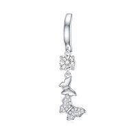 wholesale 925 Sterling Silver Butterfly Charm With Crystal-Butterfly