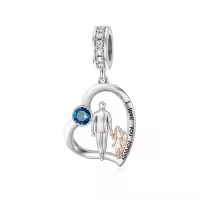 wholesale 925 Sterling Silver Family Love Charm Bracelet for Daughter Mother Lover - Birthday Valentine's Day Gifts-02-09-September