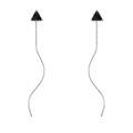 wholesale 925 Sterling Silver Triangle Black Stone Threader Dangle Drop Earrings for Women-0-0
