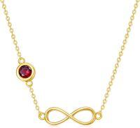 wholesale 14K Gold Red Garnet Infinity Symbol Pendant Chain Necklace 23cm Length-style 3