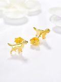 wholesale 925 Sterling Silver Gold Plated Labrador Retriever Dog Stud Earrings for Women - Pet Lover Gift Ideas-0-1
