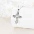 wholesale 925 Sterling Silver Opal Celtic Cross Pendant Necklace for Women Boho s-0-3