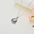 TOUPOP Sterling Silver Celtic Knot Wolf Medallion Pendant-0-4