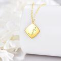 wholesale 14K Gold Vintage Diamond Star Cluster Square Pendant Necklace for Women-0-1