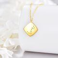 wholesale 14K Gold Vintage Diamond Star Cluster Square Pendant Necklace for Women-0-1